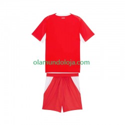 Camisola Suíça Criança Equipamento Primeiro Copa do Mundo 2026 Manga Curta